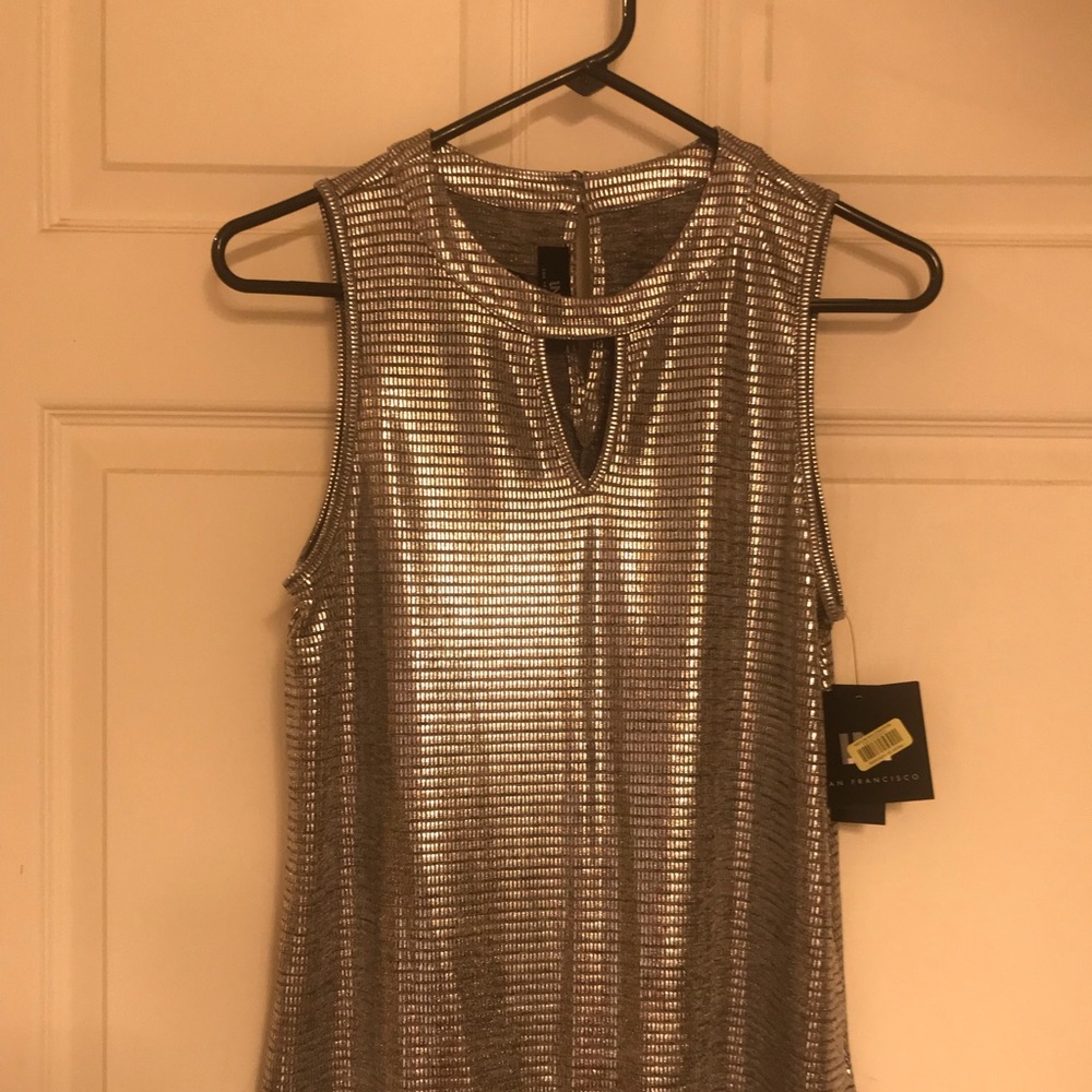 Metallic silver top